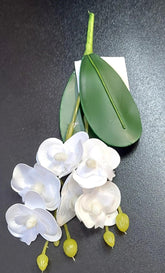 Mini Orhidee artificială albă – 20cm, decorativă realistă